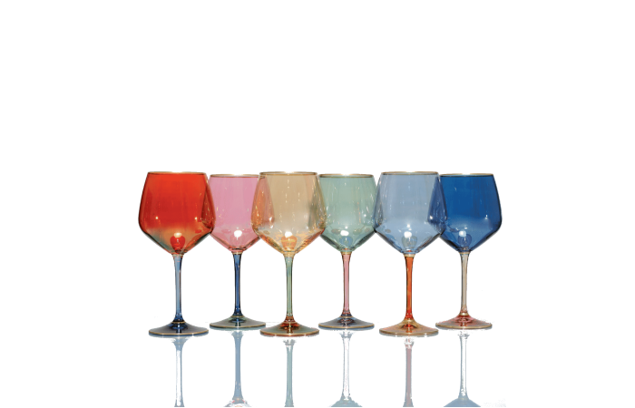 Set 6 assorted wineglasses